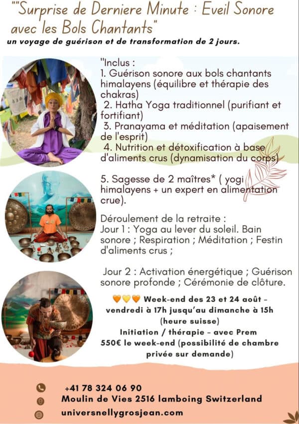 stage bols chantants yoga intégral mantras / 2 jours initiation